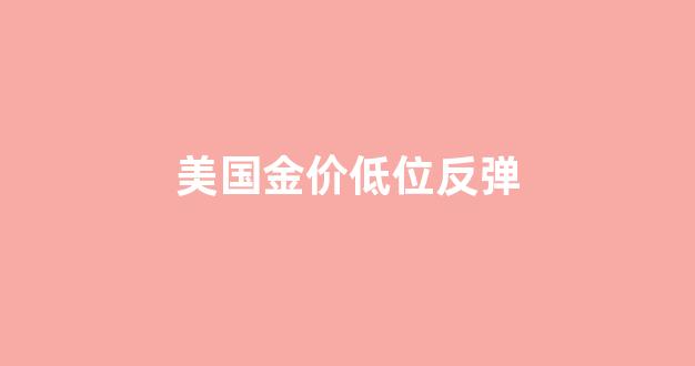 美国金价低位反弹_美国金价低位反弹原因
