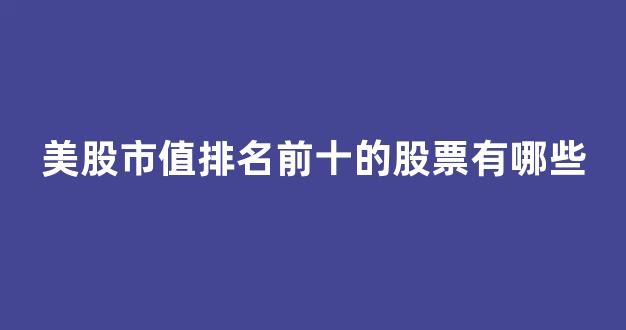 美股市值排名前十的股票有哪些(美股最大市值的公司排名前十)_https://www.heiljjianzu.com_深交所_第1张