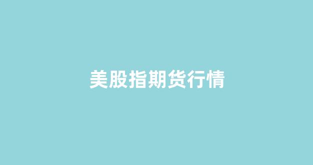 美股指期货行情(美股指期货行情软件)_https://www.gfdzclz.com_上交所_第1张