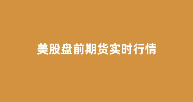 美股盘前期货实时行情(美股期货盘前交易规则)_https://www.xzdzcjx.com_深交所_第1张