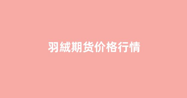 羽絨期货价格行情(羽绒价格行情走势)_https://www.senxinmaoyi.com_物流查询_第1张