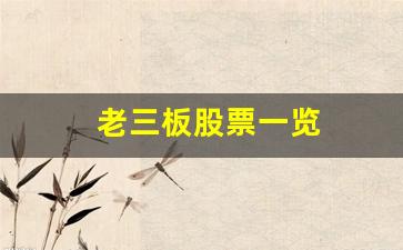 老三板股票一览(老三板股票一览表)_https://www.wguangz.com_郑商所_第1张