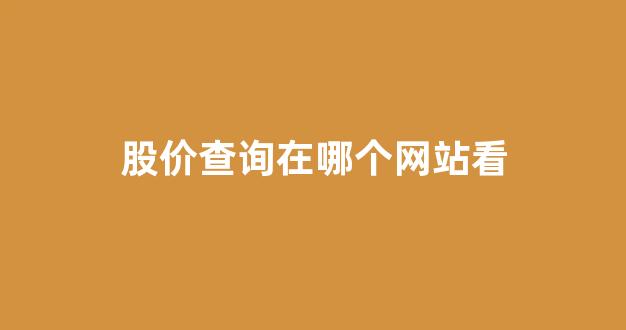 股价查询在哪个网站看(历史股价查询网站)_https://www.qgjzrcxxzxpt.com_广期所_第1张