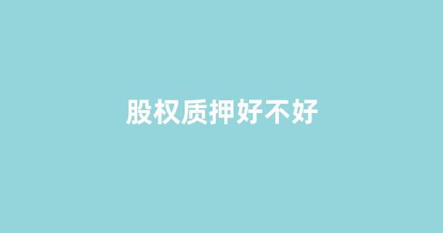 股权质押好不好(股权质押是好是坏)_https://www.heiljjianzu.com_创业板_第1张