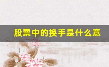 股票中的换手是什么意思(股票里面的换手是什么意思)_https://www.gzyhshgzzx.com_大商所_第1张