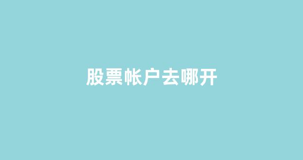 股票帐户去哪开(股票账户怎么开户去哪个银行)_https://www.dcjwmf.com_上期能源_第1张