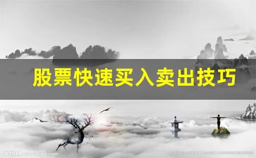 股票快速买入卖出技巧(股票快速买入方法)_https://www.hangfeite.com_深交所_第1张