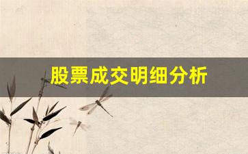 股票成交明细分析(股票成交明细的红色和绿色)_https://www.qldgs.com_黄金期货_第1张