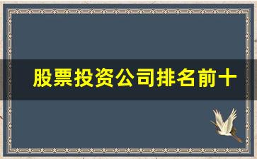股票投资公司排名前十(股票投资排行榜)_https://www.wguangz.com_大商所_第1张