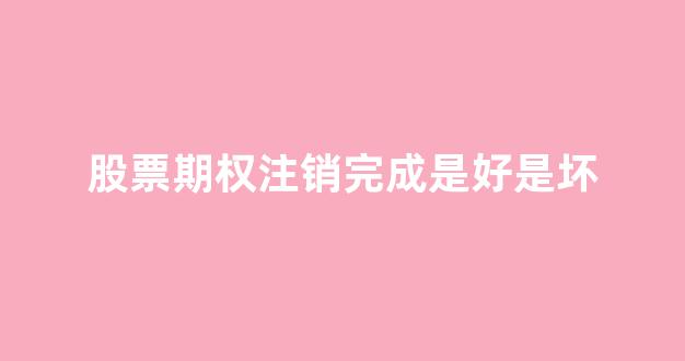 股票期权注销完成是好是坏(期权注销完成是利好吗)_https://www.brunchezvous.com_旅游攻略_第1张