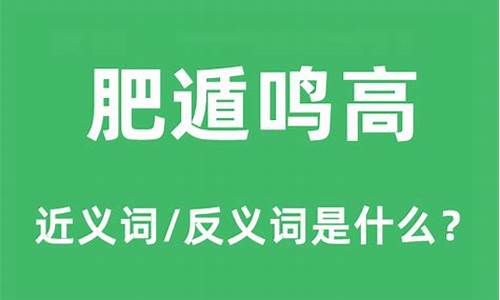 肥遁无不利-肥遁鸣高还是飞遁鸣高