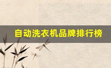 自动洗衣机品牌排行榜-自动洗衣机品牌排行榜前十名