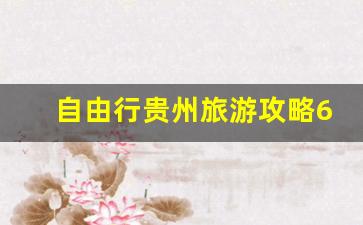 自由行贵州旅游攻略6日到达-自由行贵州旅游攻略6日