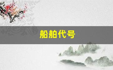 船舶代号(船舶号型)_https://www.hhem8.com_深交所_第1张