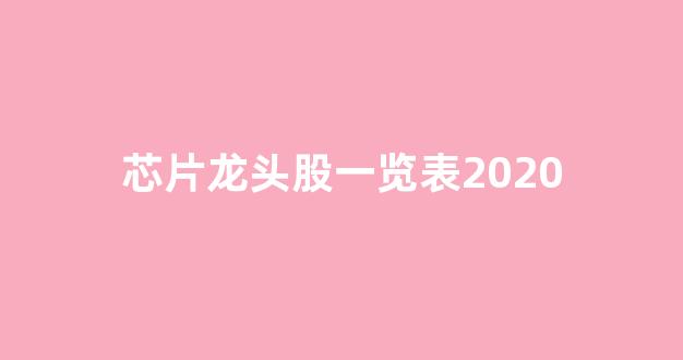芯片龙头股一览表2020(芯片龙头股有哪些股票)_https://www.brunchezvous.com_旅游攻略_第1张