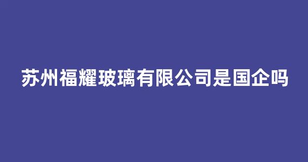 苏州福耀玻璃有限公司是国企吗(苏州福耀玻璃有限公司)_https://www.taocizhiliang.com_装修公司_第1张