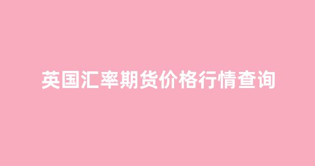 英国汇率期货价格行情查询(英国汇率转换器)_https://www.senxinmaoyi.com_物流查询_第1张