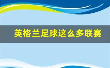 英格兰足球这么多联赛-英格兰的联赛