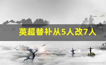英超替补从5人改7人-英超换人名额增加到五个