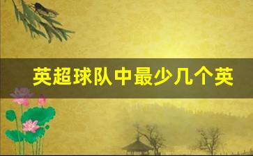 英超球队中最少几个英国人-英超有多少支球队组成