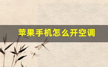 苹果手机怎么开空调-苹果手机怎么开空调当遥控器