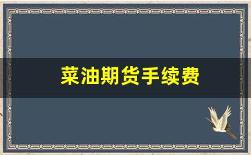 菜油期货手续费(菜油期货手续费多少钱一手)_https://www.xzdzcjn.com_深交所_第1张