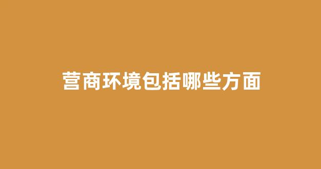 营商环境包括哪些方面(营商环境包括哪些方面内容)_https://www.hn-life.com_上交所_第1张