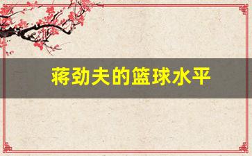 蒋劲夫的篮球水平-蒋劲夫篮球队
