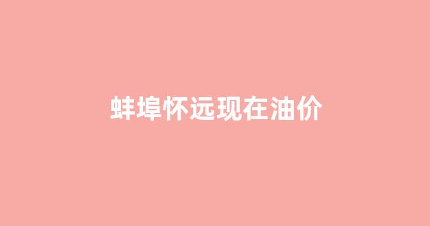 蚌埠怀远现在油价_安徽蚌埠今日油价92汽油