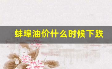 蚌埠油价什么时候下跌的-蚌埠今日油价92汽油价格
