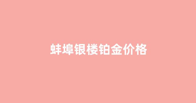 蚌埠银泰百货大楼_蚌埠银楼铂金价格