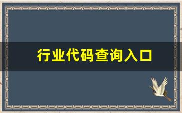 行业代码查询入口(怎么查企业的行业代码)_https://www.hangfeite.com_创业板_第1张