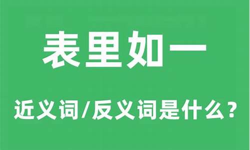 表里如一的反义词_表里如一的反义词是什么