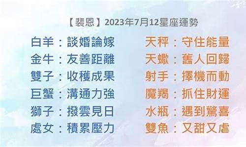 2023星座运势大解析_裴恩2023年星座运势