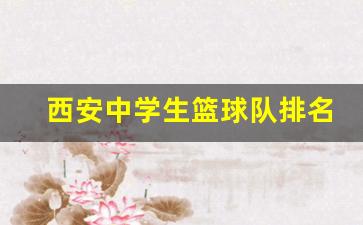 西安初中篮球队-西安中学生篮球队排名