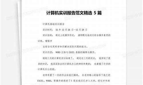 计算机实训报告_计算机实训报告500字