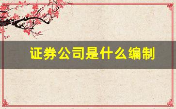 证券公司是什么编制(证券公司干嘛的)_https://www.wguangz.com_大商所_第1张