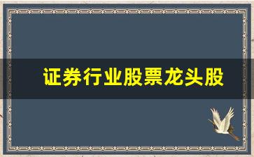 证券行业股票龙头股(证券股的龙头股)_https://www.dcjwmf.com_上期所_第1张