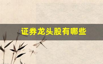 证券龙头股有哪些(证券龙头股是哪个)_https://www.dcjwmf.com_中金所_第1张