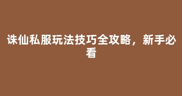诛仙私服玩法技巧全攻略，新手必看