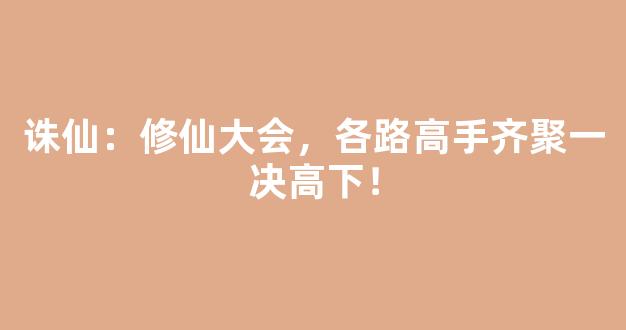 诛仙：修仙大会，各路高手齐聚一决高下！