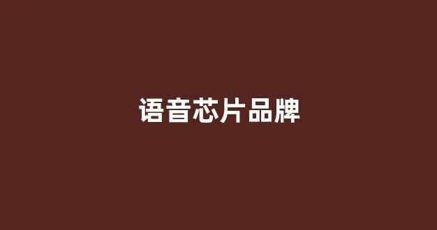 语音芯片品牌(语音芯片)_https://www.hhem8.com_北交所_第1张
