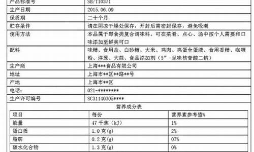 豆腐食品添加剂及含量明细表图片-豆腐食品