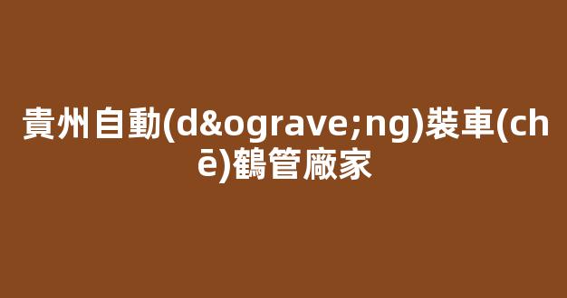 貴州自動(dòng)裝車(chē)鶴管廠家(裝車(chē)鶴管的作用)(1)