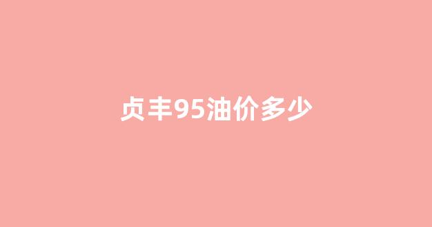 贞丰95油价多少_95号汽油油价贵州