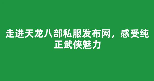 走进天龙八部私服发布网，感受纯正武侠魅力