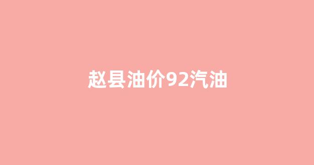 赵县加油站_赵县油价92汽油