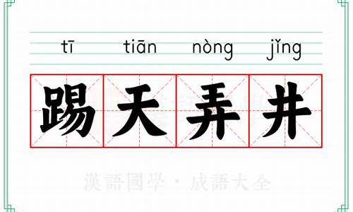 踢天弄井的反义词-踢天弄井下一句