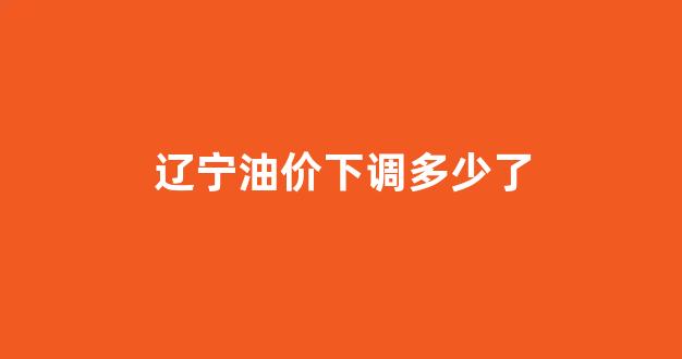 辽宁油价下调多少了_辽宁地区汽油价格