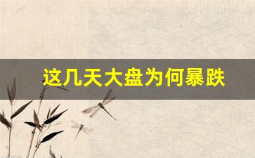 这几天大盘为何暴跌(这段时间大盘怎么一直跌)_https://www.wguangz.com_郑商所_第1张